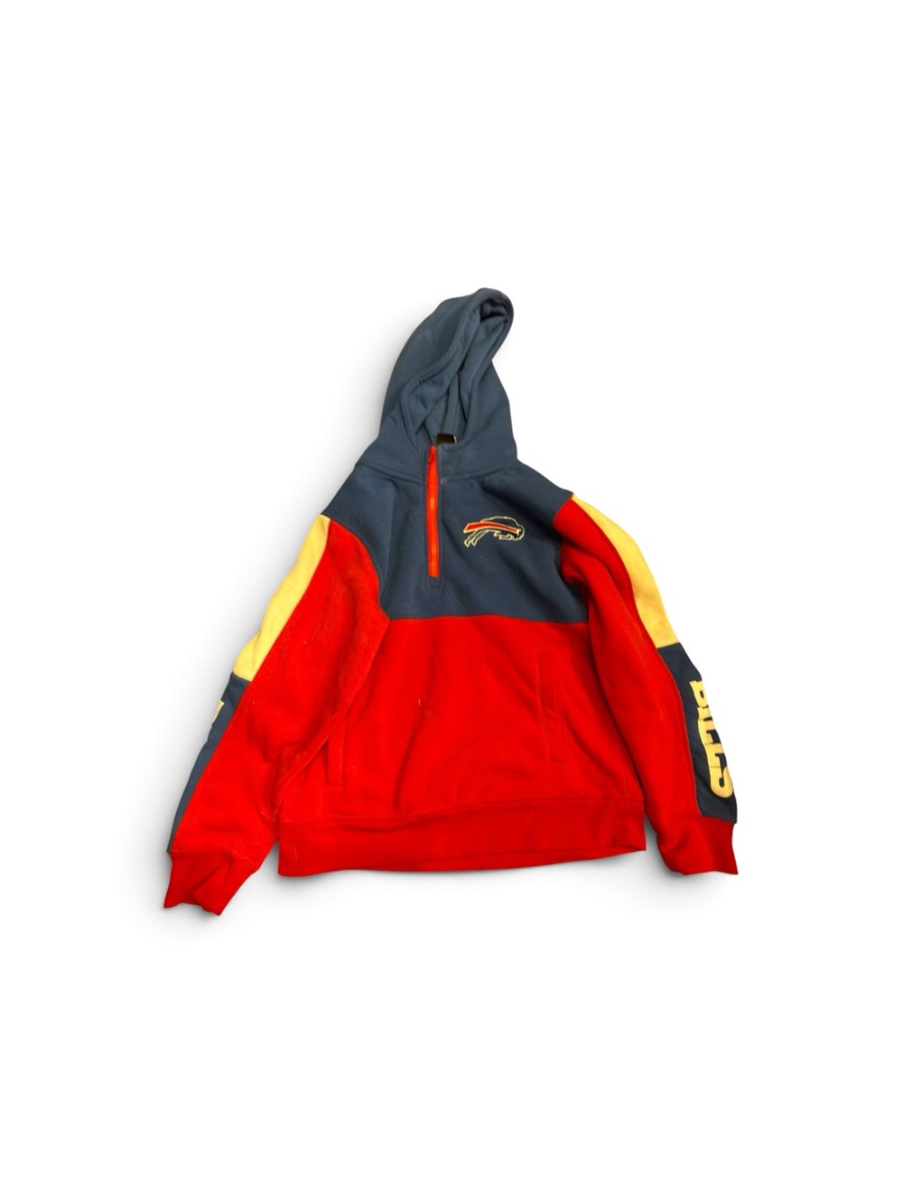 NFL Kids Colorblock Half-Zip Hoodie in Red, Gray & Yellow